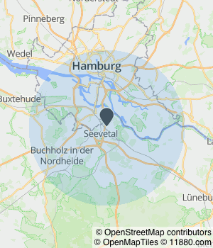 Kartendarstellung des Servicegebiets von Wilkening Service GmbH