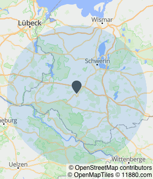 Kartendarstellung des Servicegebiets von Fußbodenservice Kluth Inh. Rico Rüß