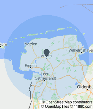 Kartendarstellung des Servicegebiets von Chiropraxis Petra Paschke