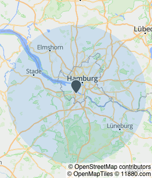 Kartendarstellung des Servicegebiets von Reex Services