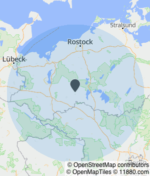 Kartendarstellung des Servicegebiets von Schrotthandel + Containerdienst Martins
