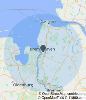 Kartendarstellung des Servicegebiets von Rohrmann Innenausbau