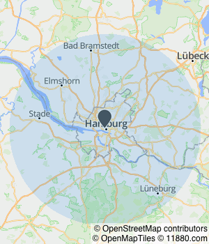 Kartendarstellung des Servicegebiets von Optik Renken