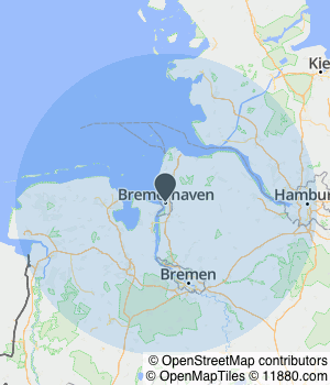 Kartendarstellung des Servicegebiets von Allianz Agentur Cem Tenbel