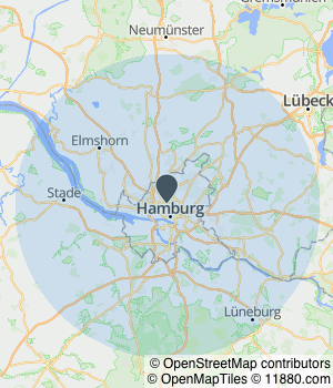 Kartendarstellung des Servicegebiets von Optik Renken