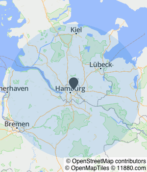 Kartendarstellung des Servicegebiets von W&M Elektroinstallationsservice e.K.