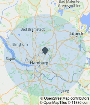 Kartendarstellung des Servicegebiets von SOHEILI Architekturbüro Hamburg