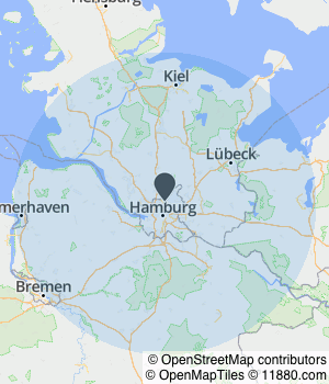 Kartendarstellung des Servicegebiets von ELBE Smart Repair