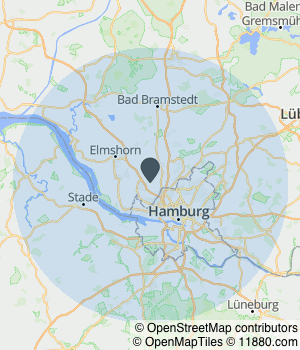 Kartendarstellung des Servicegebiets von Elbwerk GmbH