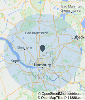 Kartendarstellung des Servicegebiets von Görz Immobilien GmbH