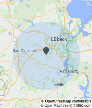 Kartendarstellung des Servicegebiets von Risikoabschätzung - Gefährdungsanalyse - Legionellen - Trinkwasserhygiene - Warmwasser - Zirkulation - hydraulischer Abgleich - UBA - Trinkwasser