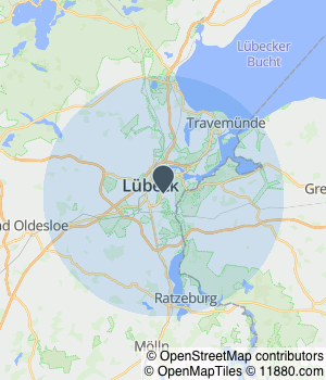 Kartendarstellung des Servicegebiets von Baum Adé