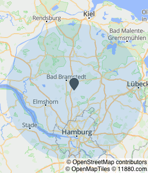 Kartendarstellung des Servicegebiets von Pohlmann Elektrotechnik