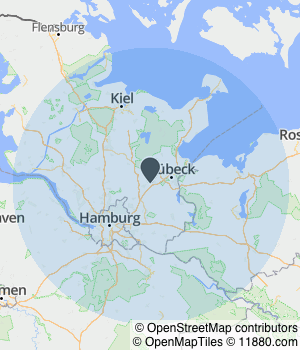 Kartendarstellung des Servicegebiets von Trockenbau & Hausmeisterservice Shala