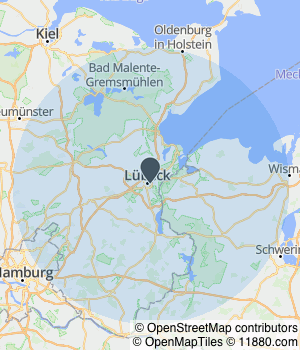 Kartendarstellung des Servicegebiets von Physiotherapie Sigrid Heinzmann