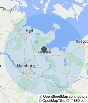 Kartendarstellung des Servicegebiets von Haus- und Grundstücksverwaltung Beyer