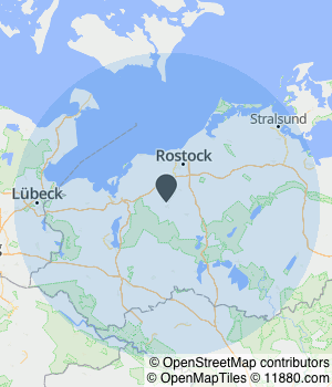 Kartendarstellung des Servicegebiets von Steinmetz Hesse - Ralf-Peter Hähle e.K.