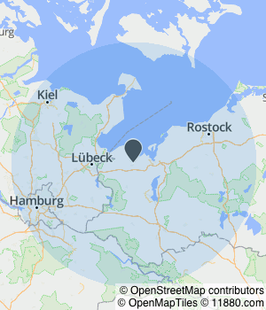 Kartendarstellung des Servicegebiets von Seeschlösschen Restaurant & Café