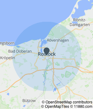 Kartendarstellung des Servicegebiets von Anwaltskanzlei Basedow