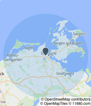 Kartendarstellung des Servicegebiets von Hochbau und Denkmalpflege GmbH