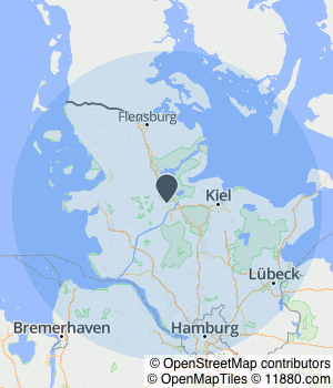 Kartendarstellung des Servicegebiets von Dachdeckerei Ingo Solterbeck e.K.