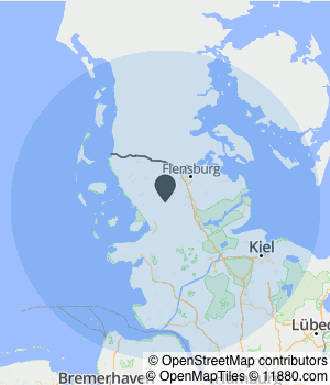 Kartendarstellung des Servicegebiets von Silvio Ackermann Der Sanierer