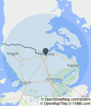 Kartendarstellung des Servicegebiets von TJ Objekt Services